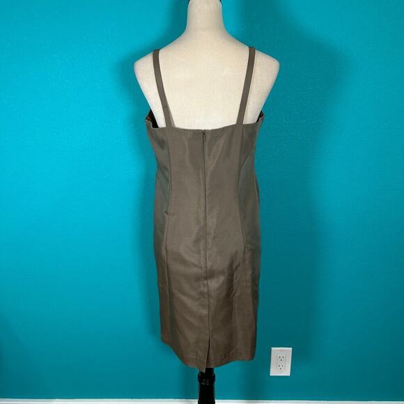 Alex Evenings Brown Beaded Midi & Jacket 2 Piece Dress Wedding Size  10P - Picture 6 of 8